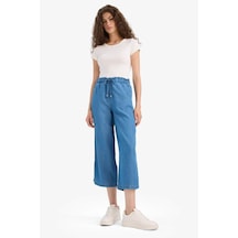 Defacto Pull On Culotte Yüksek Esnek Belli Tensel Yıkamalı İnce Jean Pantolon D8241ax25smnm28 Mavi