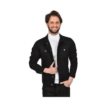 Deepsea Erkek Siyah Dar Kesim Likralı Kot Ceket Mont 2201006 False Siyah