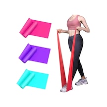 Slipt 3 Adet Pilates Bandı Plates Bantı Egzersiz Lastiği Yoga Egzersiz Bandı Orta Sert Çok Renkli