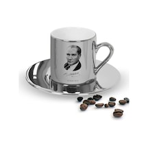 Kişiye Özel Atatürk Temalı Aynalı Gümüş Türk Kahvesi Fincanı-12