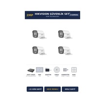 Hikvision 4 Kameralı 2mp Güvenlik Kamera Seti Colorvu Gece Renkli 1tb 23 Gün Kayıt Bullet Dış Mekan