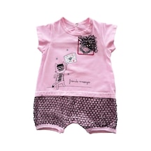 Çarşınet Kız Bebek Tulum Mektuplu Kedi Golf Tulum (441359441) Pembe