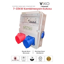 22kw + 7.4kw Vıko Panasonic Kombinasyon Kutusu 5x32a + 3x32a + 220v Kaçak Akım Röleli Tesla Togg Uyumlu