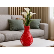 3d Baskı Petek Dokulu Vazo - Delikli Dekoratif Vazo-kırmızı Çok Renkli