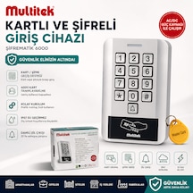 Multitek Kartlı Ve Şifreli Giriş Cihazı Ip67 Su Geçirmez, 6000 Kullanıcı Kapasiteli, Metal Gövde Geçiş Kontrol Ünitesi 12-24v