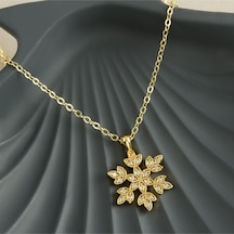 Kartanesi - 834 - Zirkon Taşlı Trend - Nazblsmm - Kolye Sarı Metal