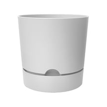 Begonya Saksı Tabaklı Drenajlı Mat Plastik Çiçek Saksısı 1 Adet, 5 Litre, 21cm, Beyaz Diğer