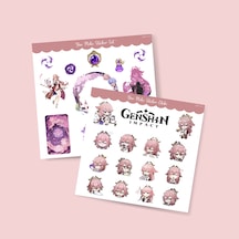 Genshin-yae Miko 2 Adet Sticker Set Parlak Kağıt