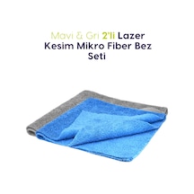 Magicfox 2'li Mavi Ve Gri Mikrofiber Cila Bezi 40 X 40 Cm Lazer Kesim