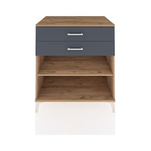 Kronos Şifonyer Tek Raflı 2 Çekmeceli 88x59x96 Çam-antrasit Çam