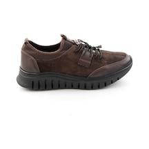 Bambi Kahve Süet Hakiki Deri Kadın Sneaker K01753000302