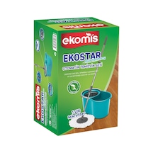 Ekostar Otomatik Temizlik Seti, 360 Derece Dönebilen Mop Başlığı, Otomatik Döner Sıkma Mekanizması, Mikrofiber Mop Başlığı, Kolay Kullanım