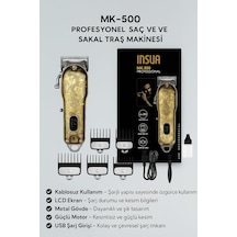 Insua Hk 6500 Profesyonel Dijital Saç Sakal Kesim Tıraş Makinesi Kuaförlerin Tercihi 5 - 8 Saat