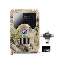 Geeksen Avcılık Kamerası 12mp 1080p Trail Kamera Avcılık Oyun Kamerası 32gb Microsd Kartlı Açık Hava Yaban Hayatı İzleme Kamerası Pır Sensörlü 65ft Kızılötesi Gece Görüşü