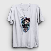 Noıssey Unisex Beyaz Tanjiro Kamado Anime Demon Slayer Kimetsu No Yaiba T-shirt 307853tt