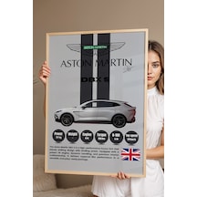 Aston Martin Dbx S Lüks Araba Tablosu - Teknik Özellikli Otomobil Posteri - Çerçeveli Duvar Dekoru Kayın
