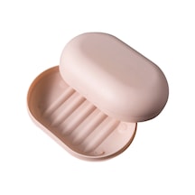 Kangvka Taşınabilir Pp Sabun Kutusu, Kapaklı Banyo Sehpası - Ev, Banyo, Seyahat Ve Kamp İçin Uygun Pembe