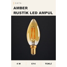 Cata 4w E14 Amber Rustik Led Ampul