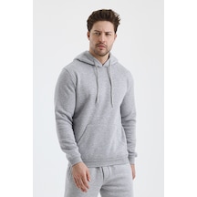 Monox Erkek Kapşonlu 3 İplik Sweatshirt Gri Monox Erkek Kapşonlu 3 İplik Sweatshirt Gri