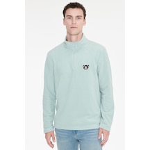 Ac&Co / Altınyıldız Classics Erkek Cagla Anti-pilling Tüylenme Yapmayan Soğuk Geçirmez Standart Fit Bato Yaka Sweatshirt Polar