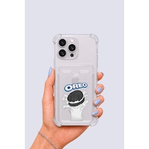 Apple iPhone  Uyumlu,  14 Pro Max Kartlıklı Oreo Desenli Kılıf Şeffaf