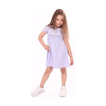 Toontoy Kids Toontoy Kız Bebek Faire Un Voeu Baskılı Elbise Mavi
