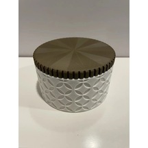 3d Baskı 3lü Geometrik Desenli Kavanoz Seti Ahşap Görünümlü Kapaklı Dekoratif Mutfak Saklama Kabı 6- Çok Renkli