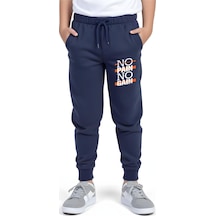 Panios Kids Baskılı Erkek Çocuk Beli Lastık Detaylı Jogger Eşofman Altı Lacivert