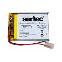 Sertec 403443 3.7v 520mah Devreli Li-polymer Pil 1.5a