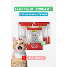 5li Set - Kedi Kumu Koku Giderici Çilek Kokulu 25gr X 5