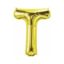 T Harf Folyo Balon Gold 100 Cm Beyaz
