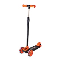 Scooter Çocuk Scooter Işıklı Slikon Teker Turuncu 40 Kg Taşıma