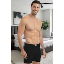 Tezzgelsin Erkek %100 Pamuklu Süprem Kumaş Penye Boxer Siyah