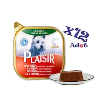 Plaisir Sığır Etli Pate Konserve Yetişkin Köpek Maması 12 x 150 G