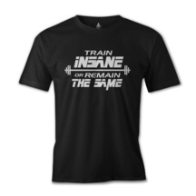 Bodybuilding - Train Insane Siyah Erkek Tshirt