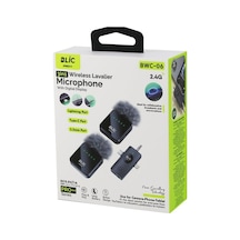 3in1 Kablosuz İkili Yaka Mikrofon Tüylü Dijital Ekran Lightning - Type-c - 3.5mm Giriş 5.0v / 1a Bwm-06 4915