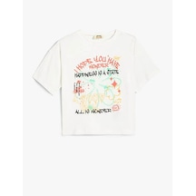 Koton Kız Çocuk T-shirt Ekru 4skg10555ak 24yy59003885 Y5915 Ekru