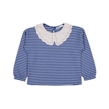 Civil Girls Çizgili 6-9 Yaş Sweatshirt - Yeşil Petrol