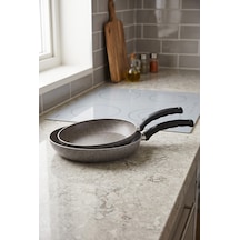 Mehtap Kuvars Granit Tava Seti 20+24cm Gri