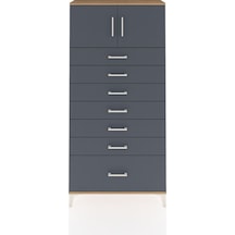 Arges Dolap Tek Raflı 7 Çekmeceli 2 Kapaklı 88x30x182 Çam-ant... Çam