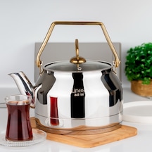 Lines L-3075 Ayperi Paslanmaz Çelik İndüksiyon Taban Çay Demliği Altın