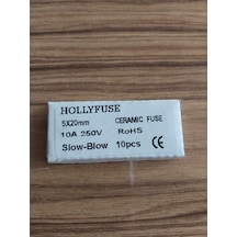 Hollyfuse 5x20mm 10A 250V Slow-Blow seramik sigorta