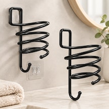 Siyah Metal Fön Makine Askısı Açık Pembe