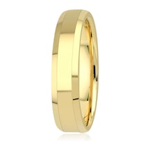 Erkek 5mm Kibrit Çöpü Çatı Altın Alyans Sarı Altın