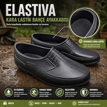 Elastiva Erkek Kara Lastik Bahçe Ayakkabısı - Siyah - 40