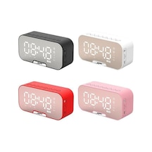 W02 Dijital Çalar Saat Masa Saati FM Bluetooth Hoparlör