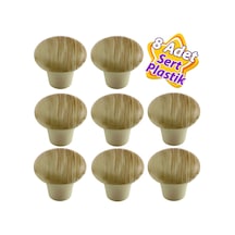 8 Adet Sert Plastik Mantar Düğme Kulp Kayın Dolap Mobilya Mutfak Dolabı Çekmece Kapak Kulpu Kulbu