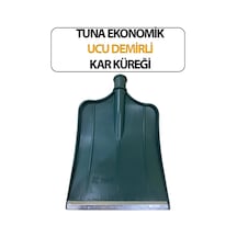 Kürek Ucu Demirli Plastik Kar Küreği, Ekonomik Sapsız Yeşil Renk