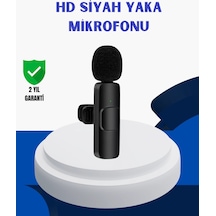 Mey İthalat Apple iPhone Uyumlu, İçin Çift Mikrofonlu Telsiz Yaka Mikrofonu 360 Derece Hd Ses