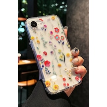 İphone 16e Uyumlu Kılıf Solmayan Imd Baskı Desenli, Şeffaf Tpu+pc Botanik Kapak